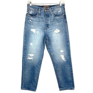 J.Crew Point Sur Slouchy Boyfriend Jeans Size 30 High Rise Button Fly Distressed